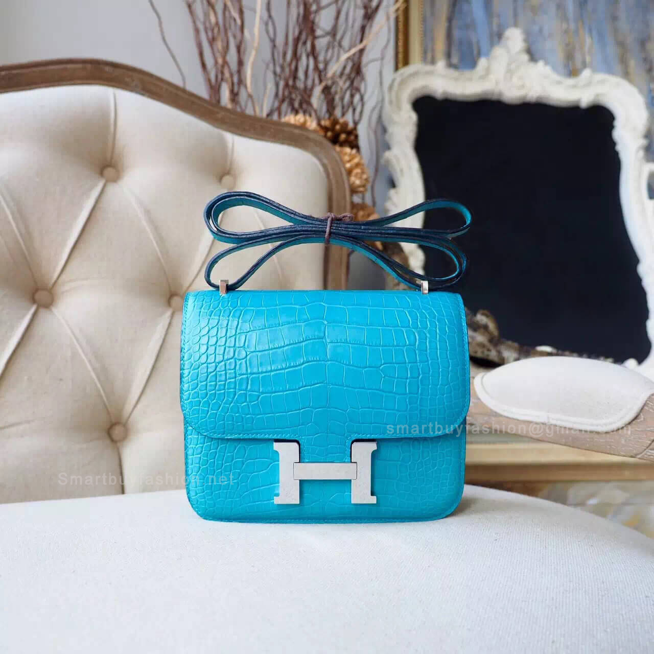 Hermes Mini Constance 18 Bag in 3z Saomt Cyr Matte Alligator PHW